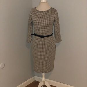 Houndstooth fitted dress